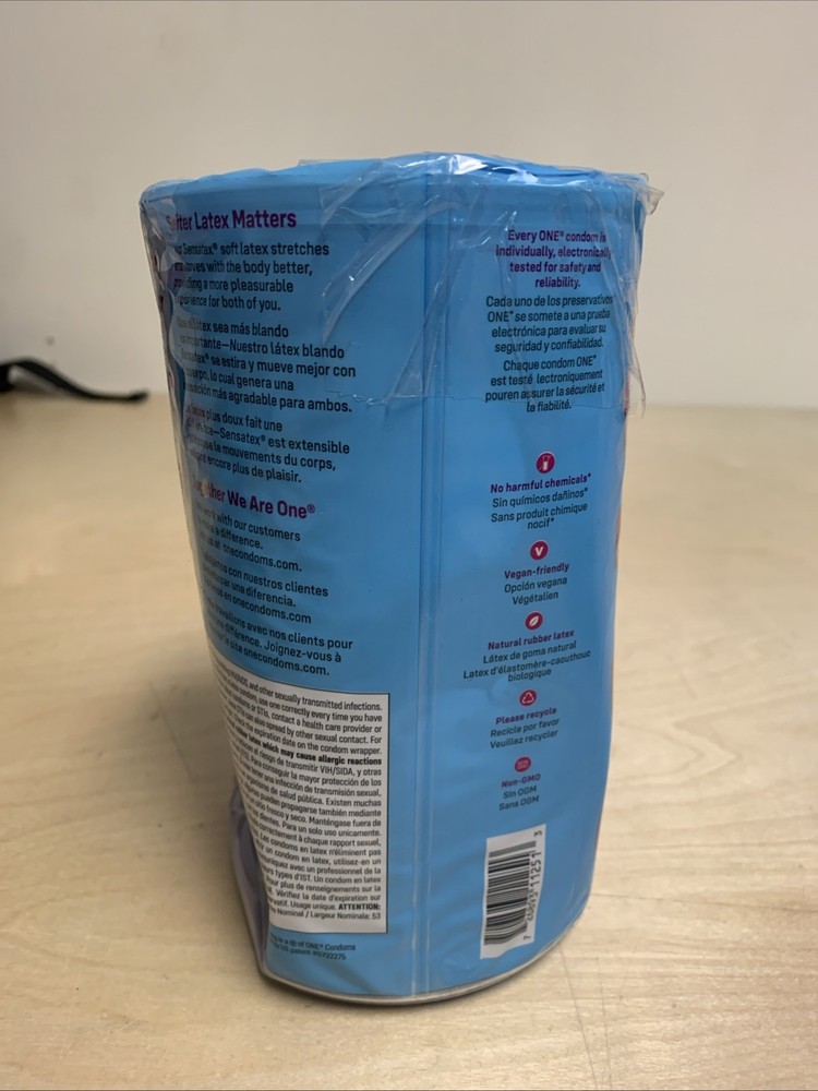 ONE Super Sensitive, Thin & Smooth, Lubricated Latex Condom Jar, 100ct OPEN BOX