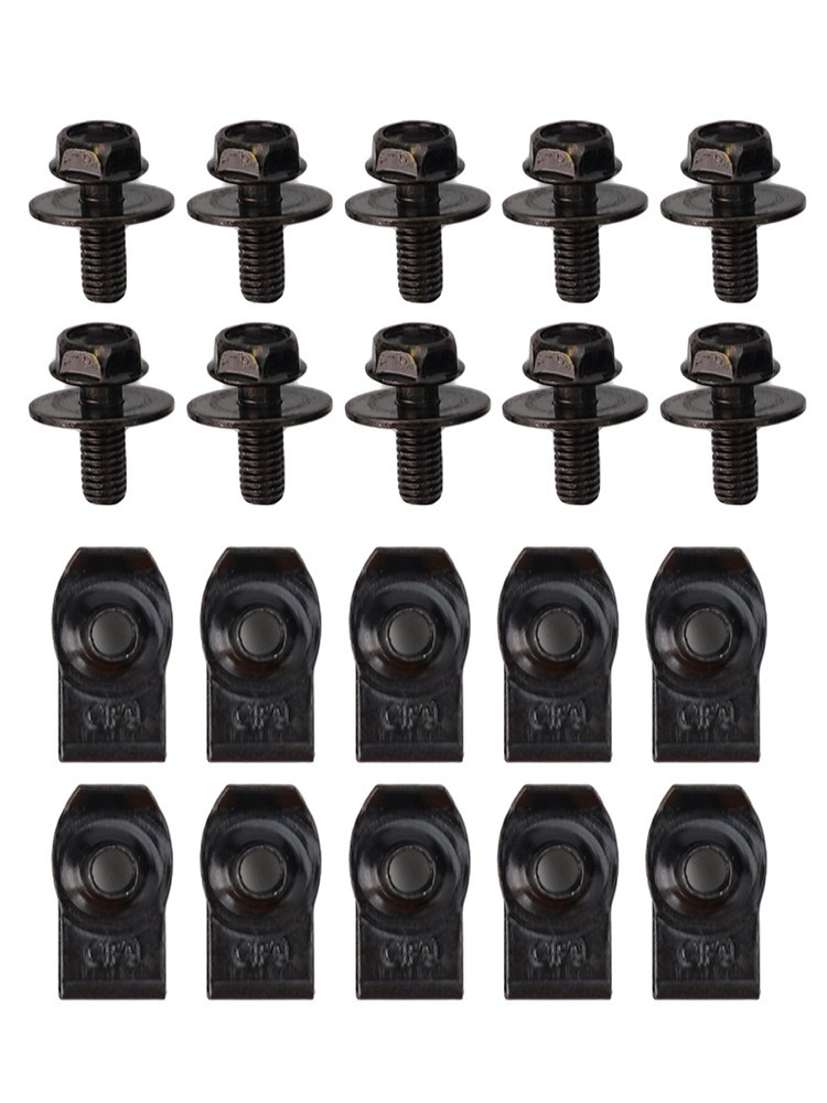 Engine Under Cover Splash Shield Body Bumper Fender Push Clips U-Nuts Clip Kit