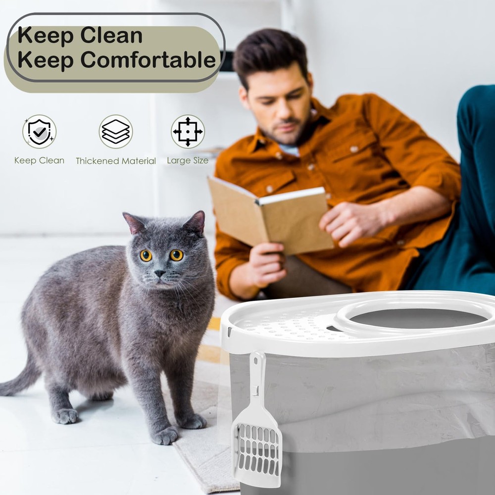 Cat Litter Box Liners Compatible with IRIS Top Entry Cat Litter Box - 25 Pack...