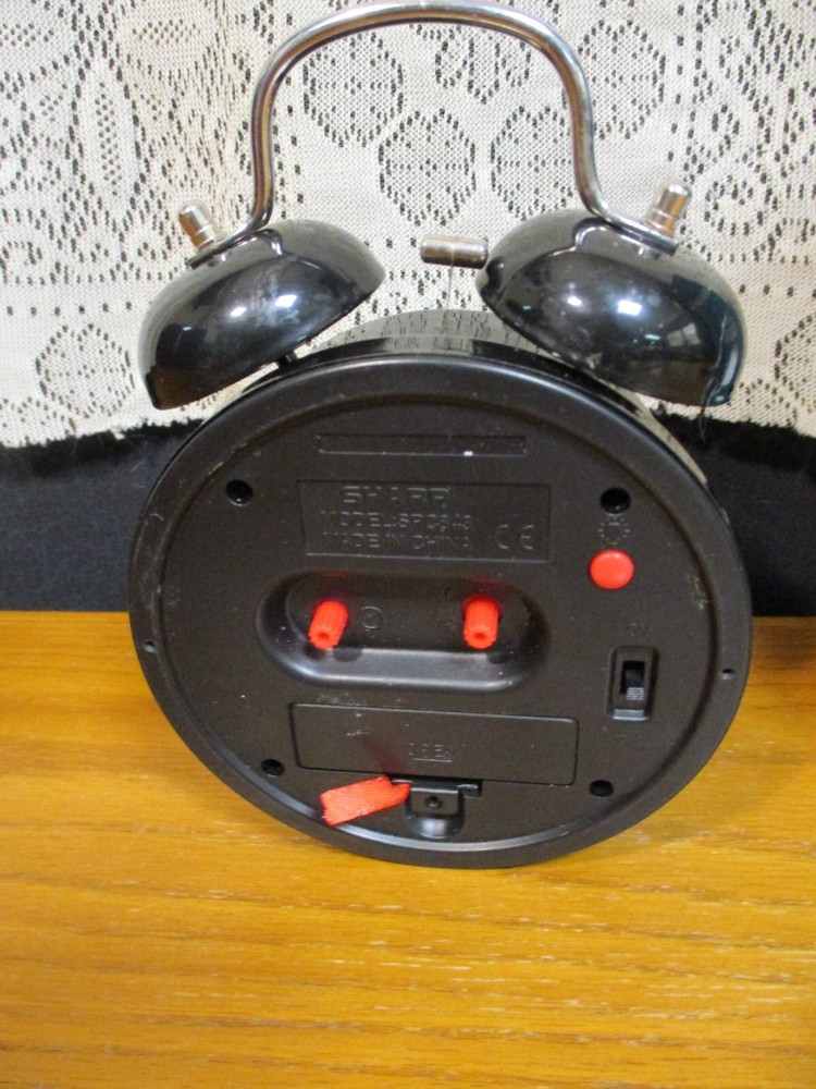 Twin Bell Loud Alarm Clock SPC843 Back Light Black Sharp