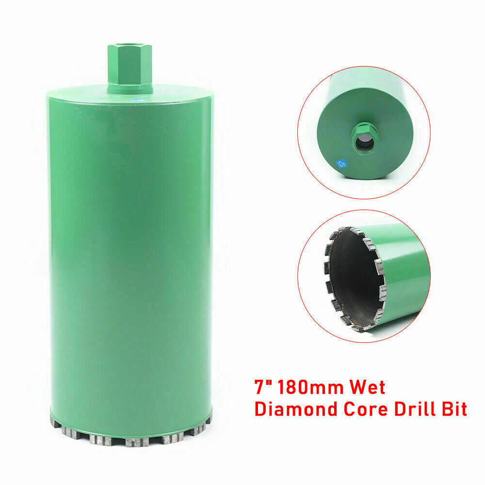 7" Wet Diamond Core Drill Bit for Concrete and Asphalt - American Thread
