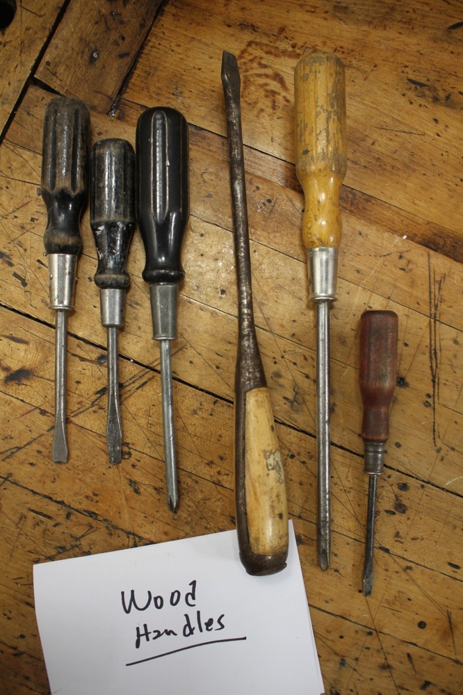 Wood handle Screwdrivers, vintage, various