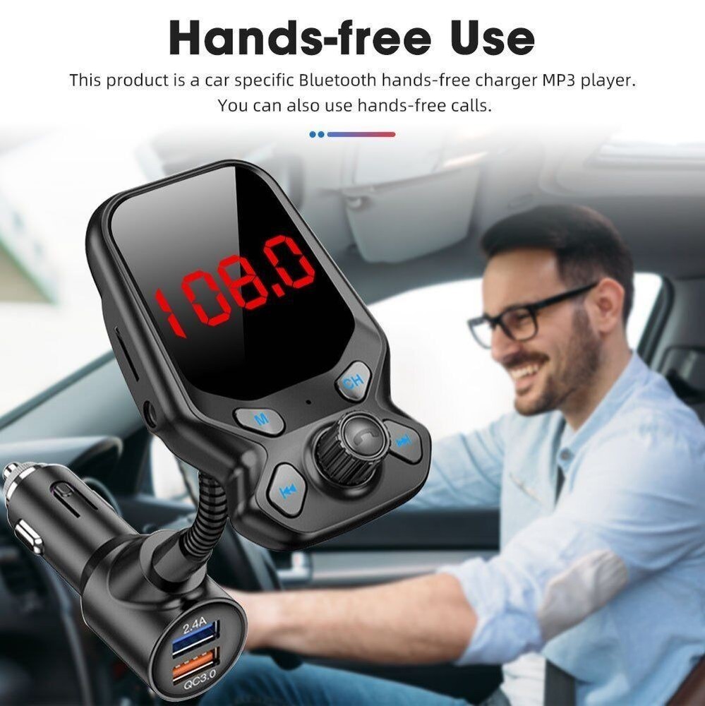 MP3 Player Radio Adapter Car FM Transmitter 1.8in Colour Screen Practical Kit