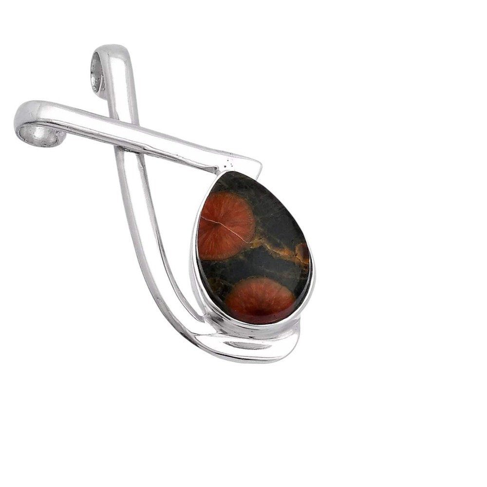 Peanut Obsidian Solid 925 Sterling Silver Pendant