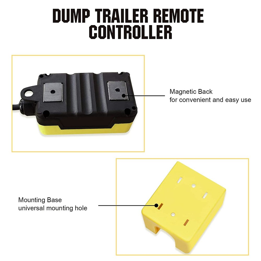 3 Wire Dump Trailer Remote Control Switch for Single-Acting Hydraulic Pumps 12V