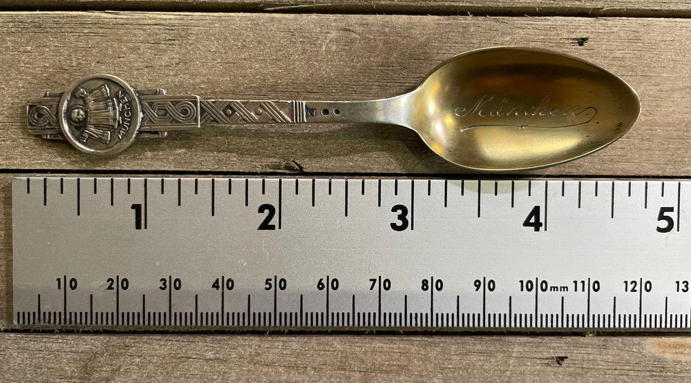 Vintage German 800 Silver Souvenir MUNCHEN SPOON 4 1/2”