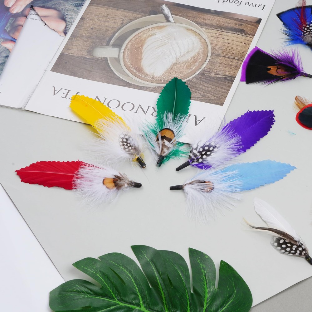 16 Pcs Hat Feathers for Fedora Assorted Hat Feathers Party Accessories