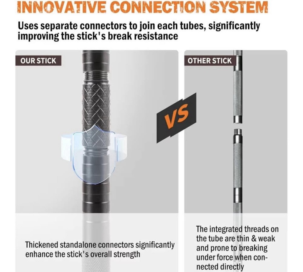 Lightweight Survival Hiking Stick - Adjustable Trekking Pole