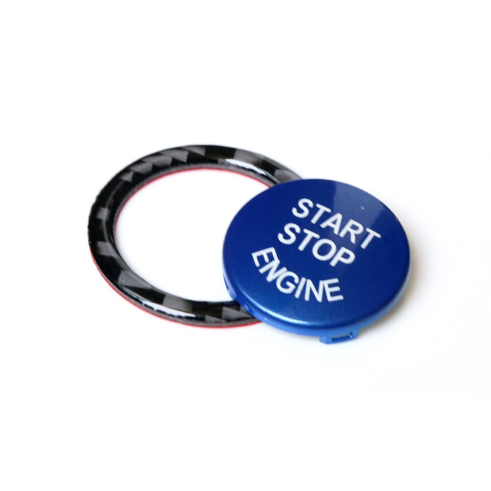 Engine Start Stop Button Replacement With Ring For BMW E90 E92 E93 2009-12 Blue