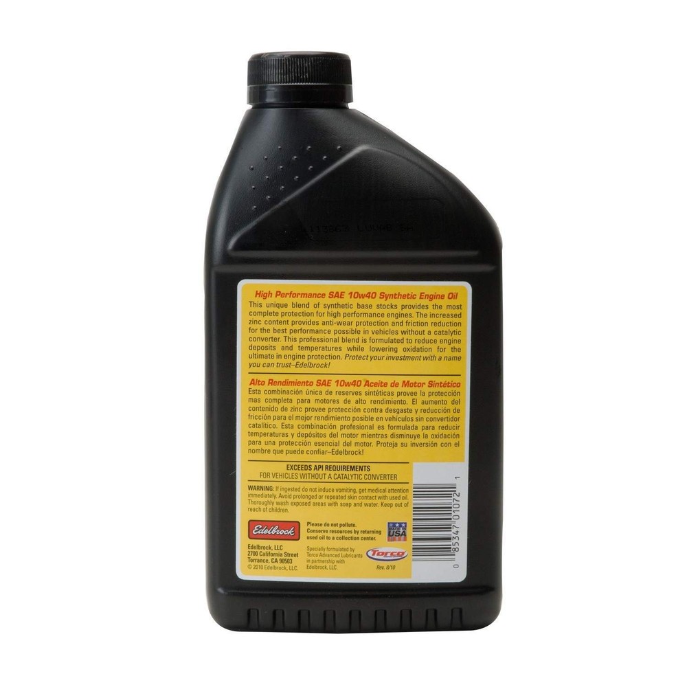 Engine Oil Edelbrock 1072