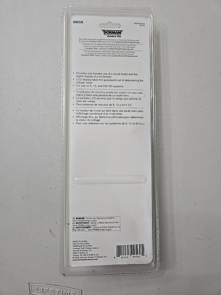 Electrical Multi-Tester Dorman 88058 Sealed