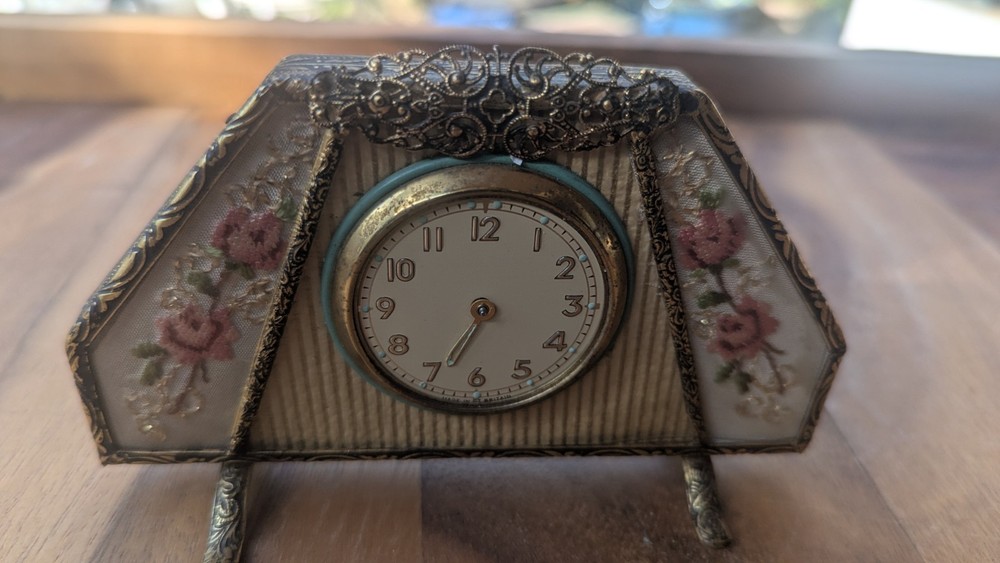Boudoir Clock Petit Point