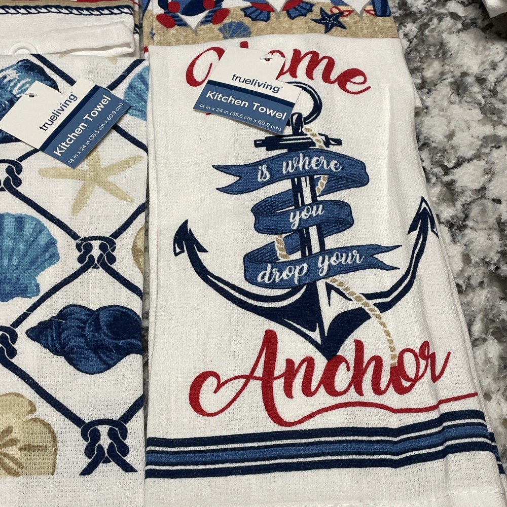 6 Beach Theme Dish Towel Dishcloth Lighthouse