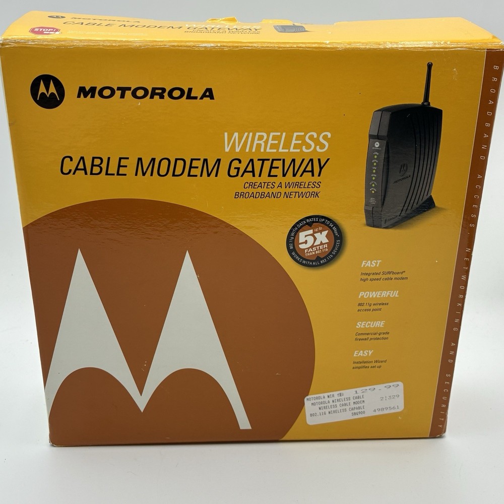 Motorola SBG900 Cable Modem Gateway Wireless Broadband Networking Device