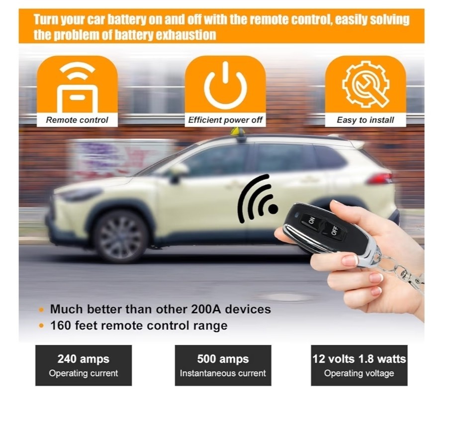 12V 240A Upgrade Remote Kill Switch Prevents Battery Drain