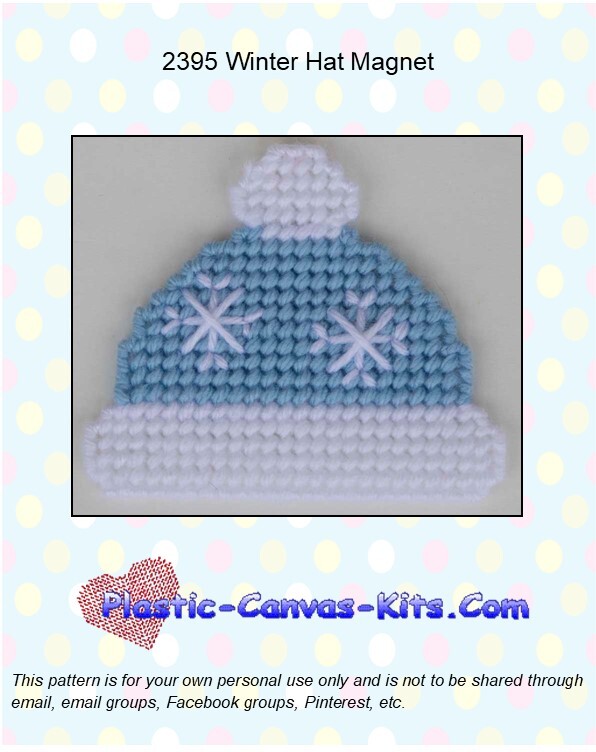 Winter Hat Magnet - Plastic Canvas Pattern or Kit