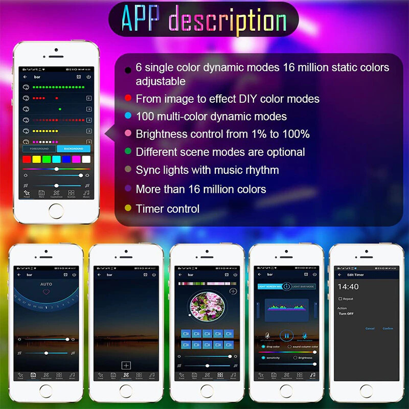 LED Strip 5m RGBIC Bluetooth App Control