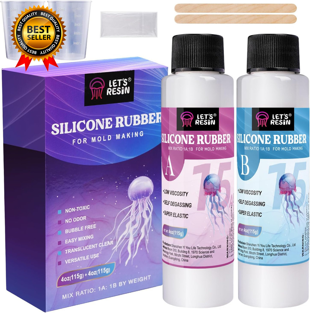 8Oz Silicone Mold Making Trial Kit Fast Cure Mold Making Silicone Rubber Easy