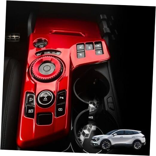 2PCS Automatic Gear Shift Panel Covers Interior Trim Compatible with Kia Red