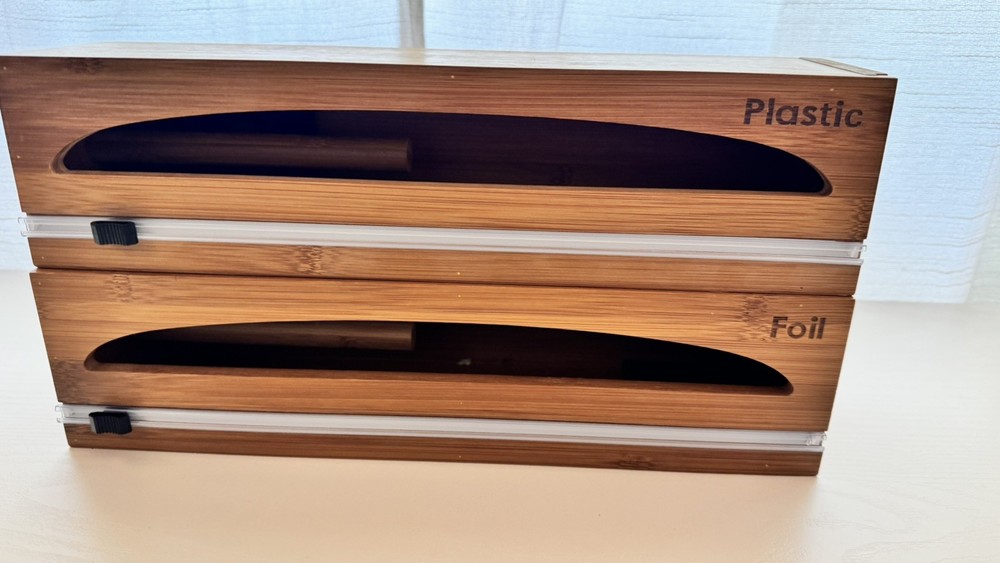 Bamboo Foil & Plastic Wrap Dispenser 2-piece Set
