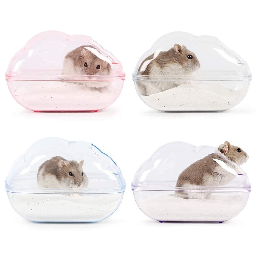 Hamster Sand Bath Container Large Toilet With Scoop Set Transparent Medium