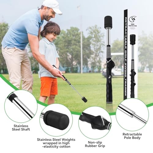 Golf Swing Training Aid, Retractable Golf Grip Trainer for Golf Right
