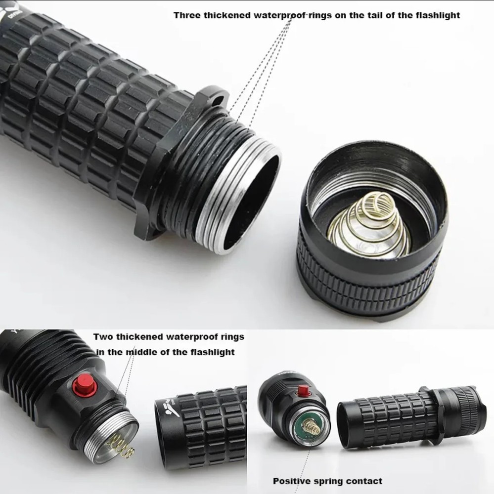 Professional Underwater Scuba Diving Flashlight LED Waterproof Dive Light Lamp