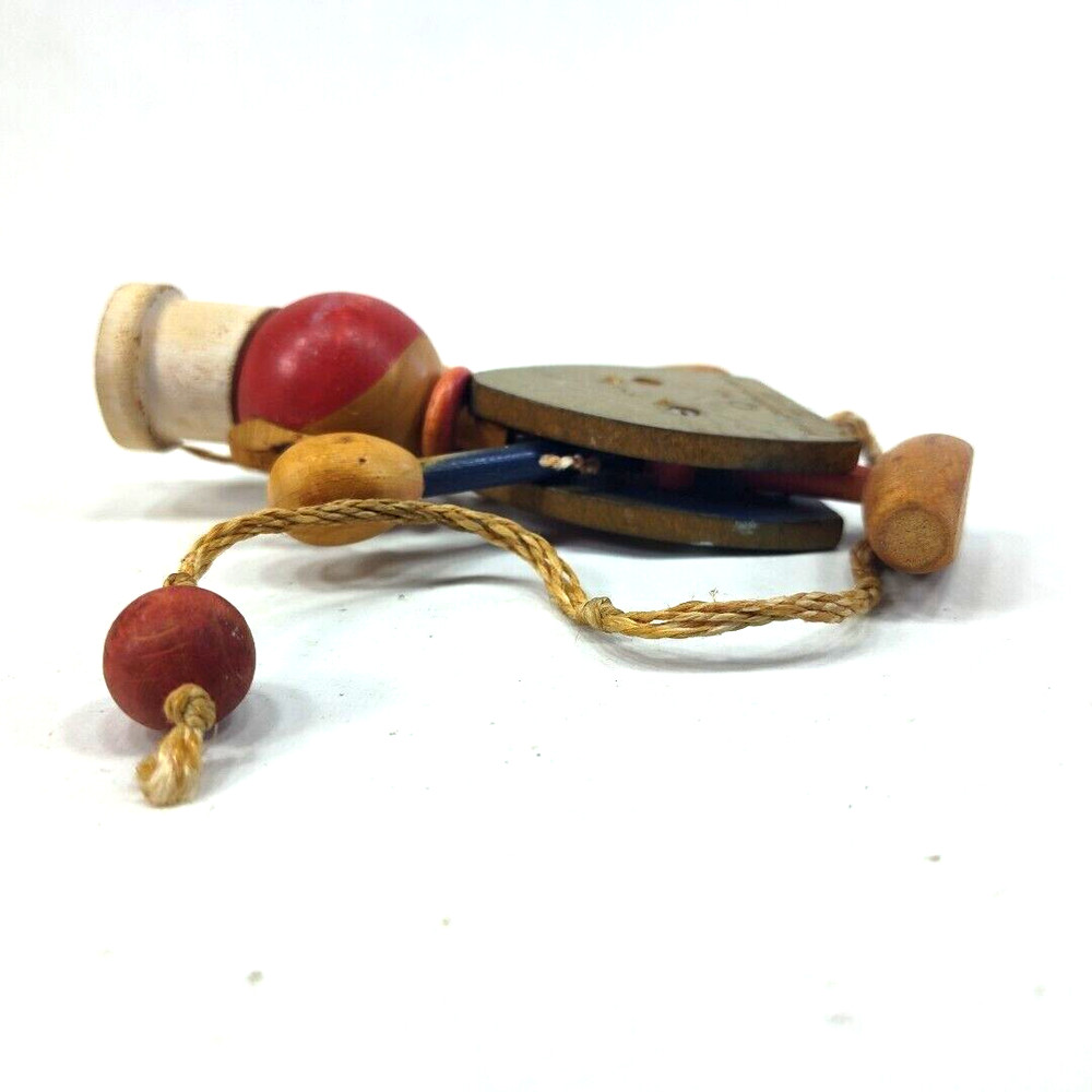 Vintage 1963 Gregor Creations Chef Wooden Pull String Toy