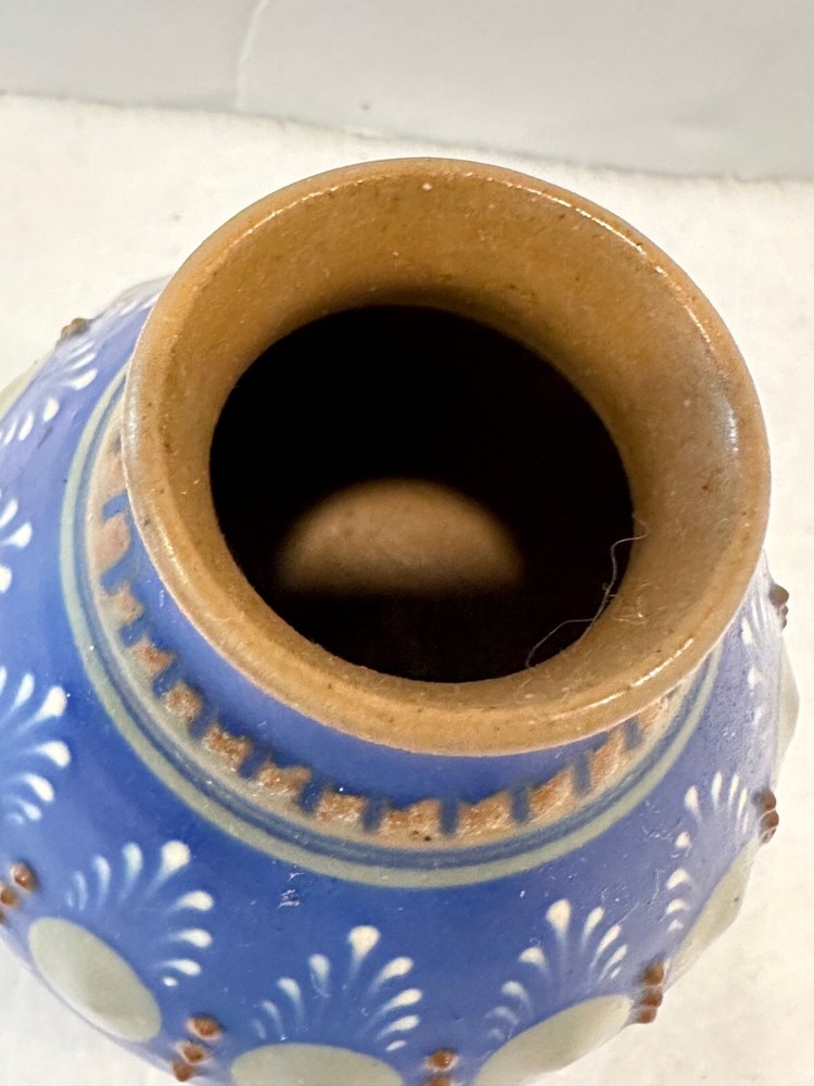 3" TALL ROTHENBURGER KERAMIK POTTERY REDWARE SMALL VASE SIGNED