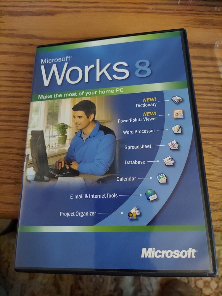 Microsoft Works 8 CD-ROM for XP, 2000, ME, 98, NT with Box, 2004