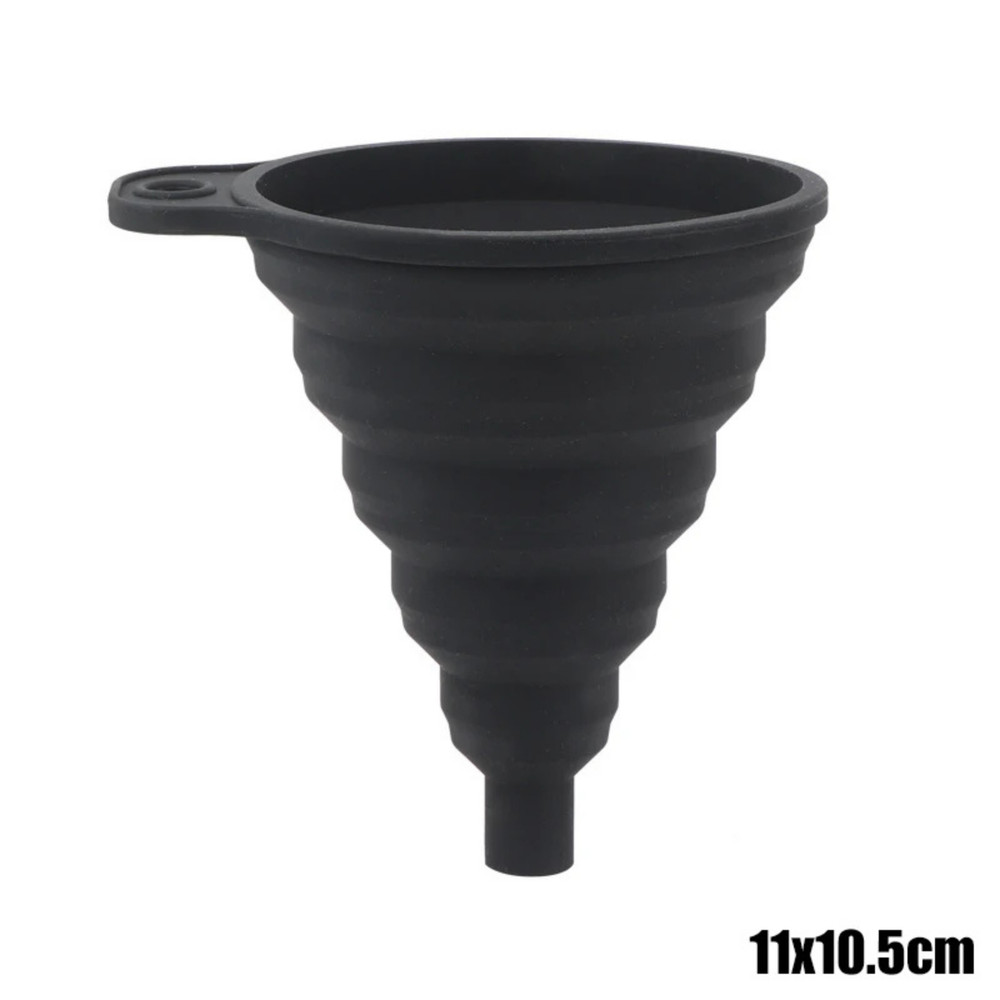 Collapsible Silicone Funnel - Foldable Kitchen Tool, Heat Resistant, Red