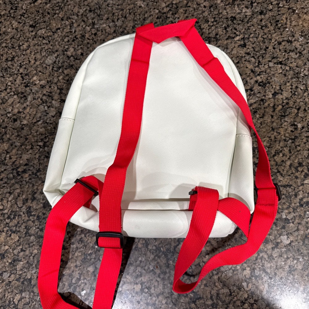 Grateful Dead Backpack White/Red Straps Dancing Bears Pattern & Logo