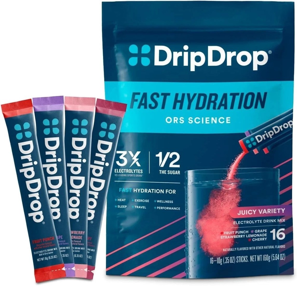 Hydration Packets - Juicy Variety Pack - Single Serve Electrolytes Powder Dri...