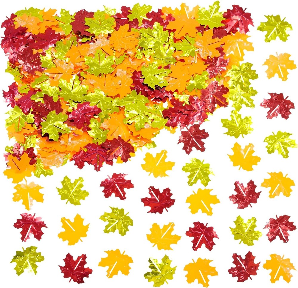 Thanksgiving Maple Leaf Metallic Table Scatter Confetti