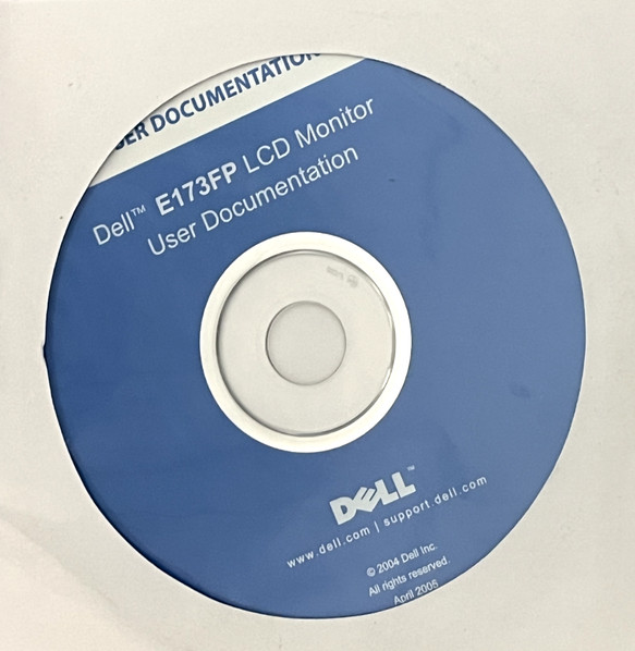 Dell E173FP Flat Panel LCD Monitor Drivers & User Documentation CD-ROM (2004)