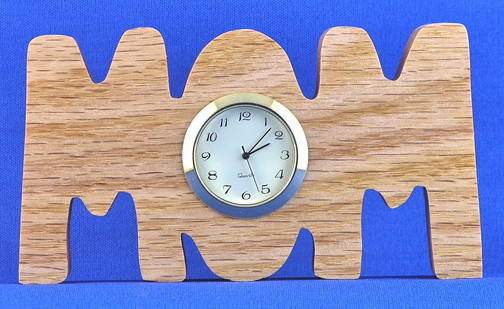 Mom Mini Clock - Hand cut w/ choice of insert