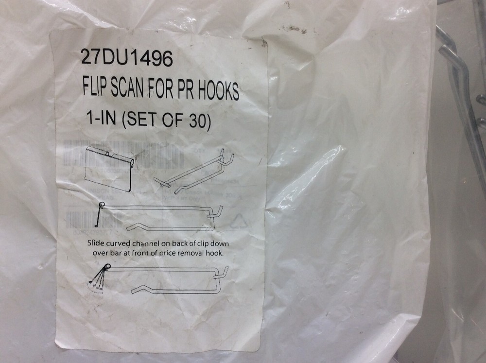 9" Silver Pegboard PR Hooks 8 Pack & Flip Scan for PR Hooks 1" 30 Pack