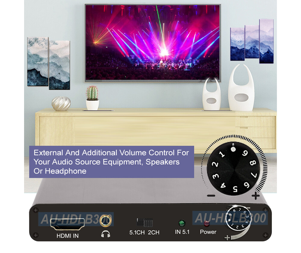 Premium 1080P Digital 5.1 Channel To Analog Surround Sound Decoder 4K 3D Support