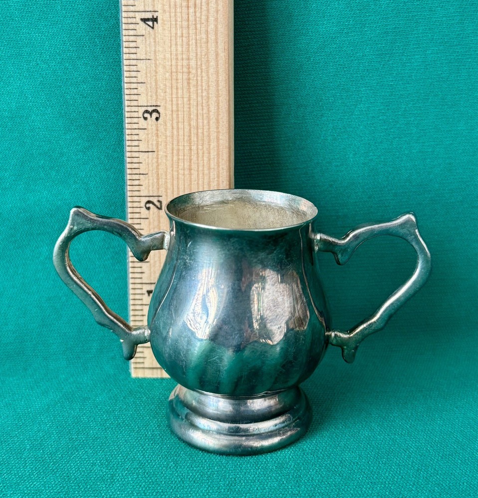 Vintage Godinger Silver Art Co. Mini Cream & Sugar Set Silver Plated 2" & 3"
