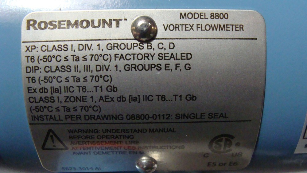 NEW ROSEMOUNT 8800 Vortex Flow Meter MFG 2023 8800DR030SA1E1D1E5