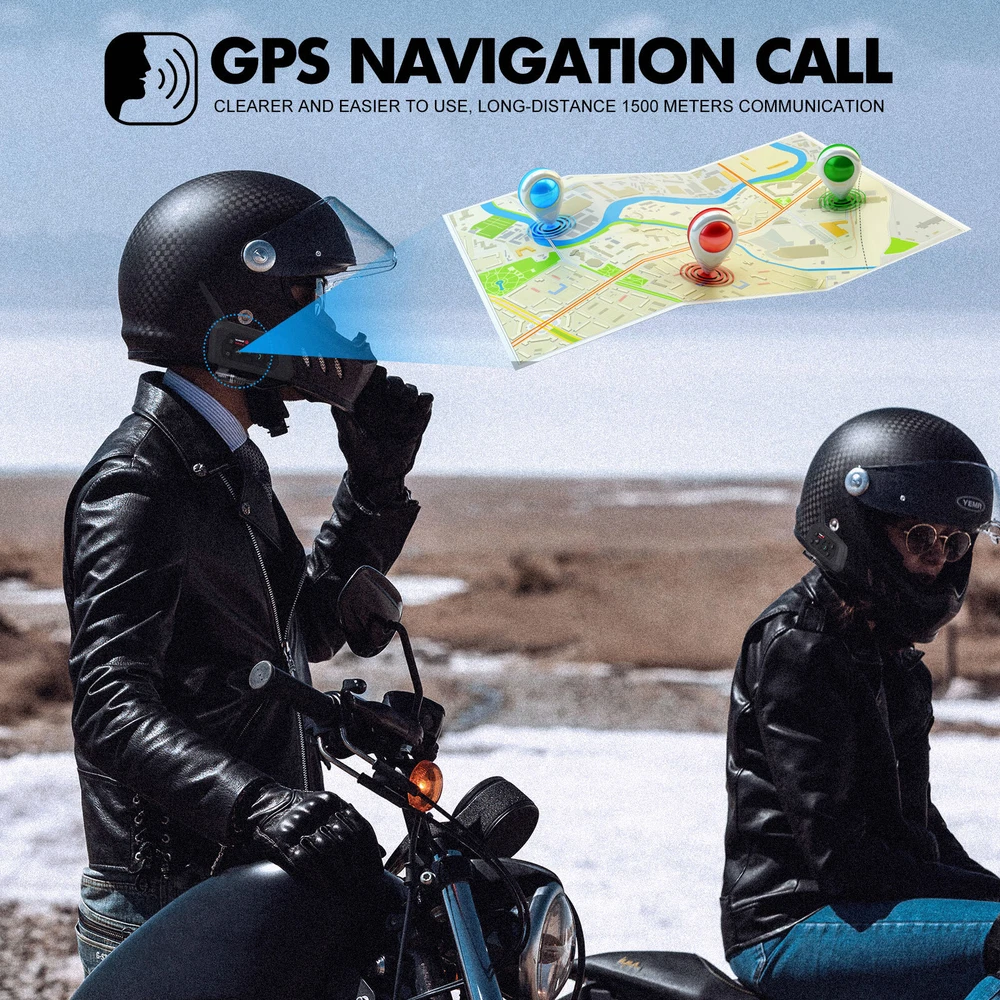2PCS V6 Pro Motorcycle Helmet Bluetooth Headset 6 Riders Communication System