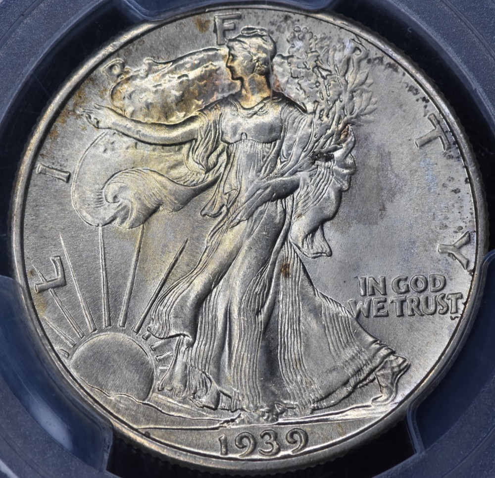 1939 Walking Liberty Half Dollar PCGS MS65 Toned