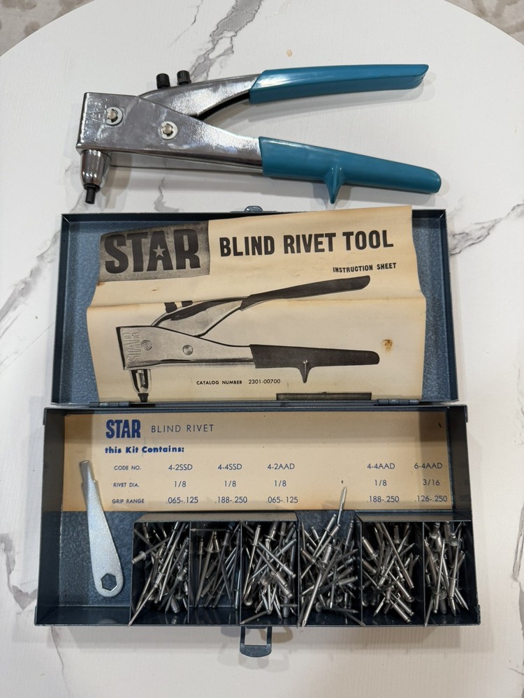 Vintage Star Blind Rivet Set w/ Case