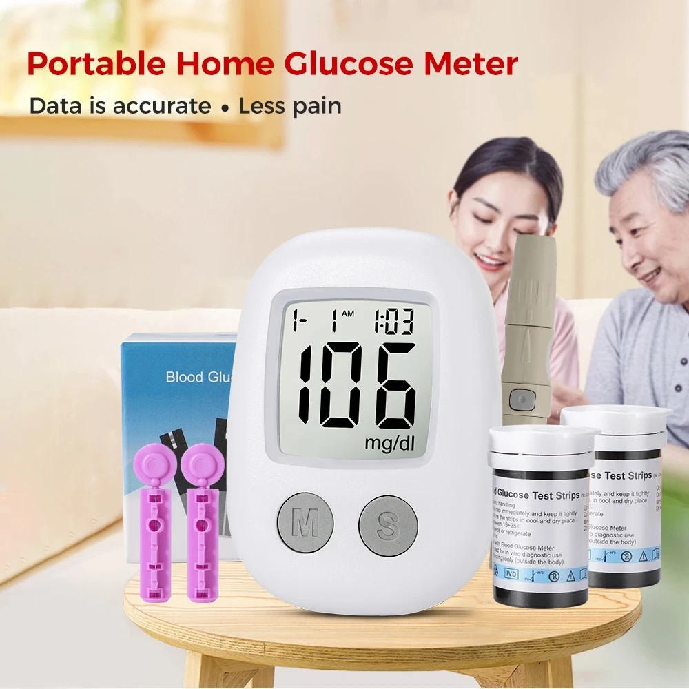 Diabetes Testing Kit - Glucose Meter & 50 Test Strips with Lancets Included