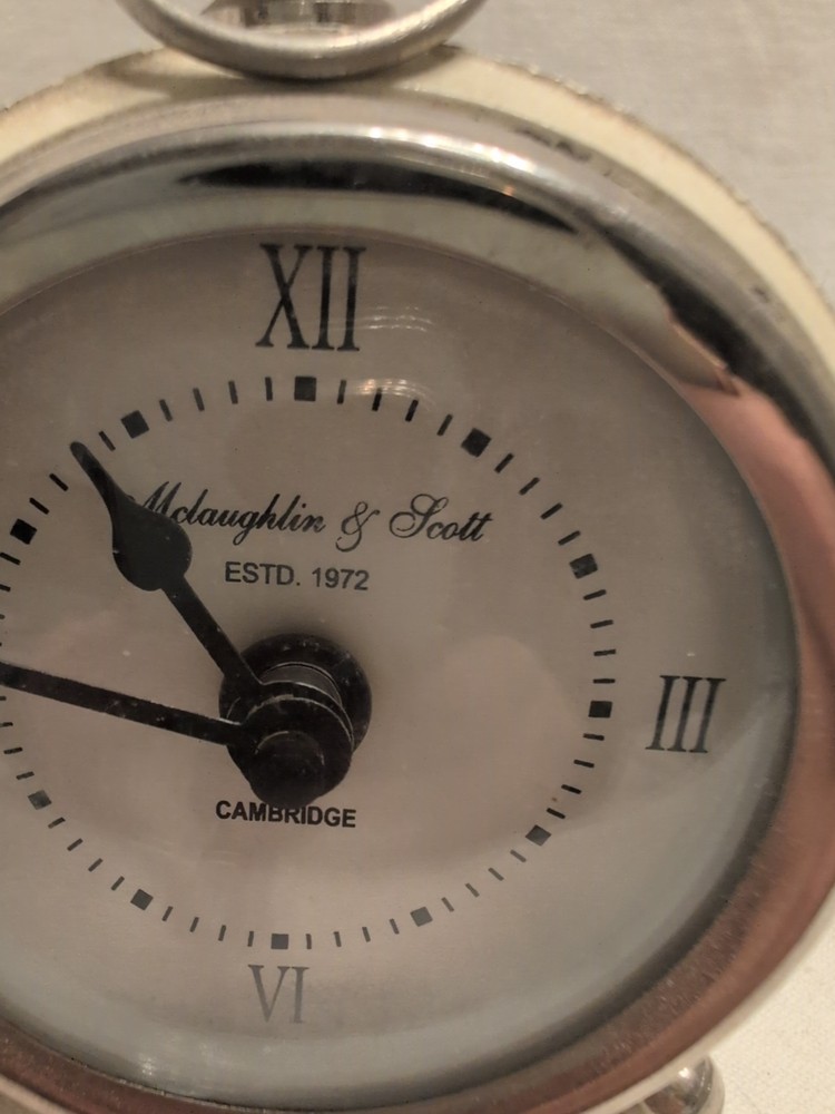Mclaughlin & Scott Estd. 1972 Cambridge Cream Desk Clock
