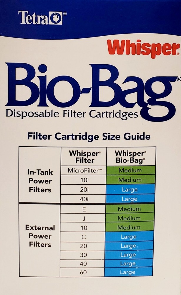 TETRA WHISPER Bio-Bag Medium Unassembled Filter Cartridge Refills ( 8 pack )