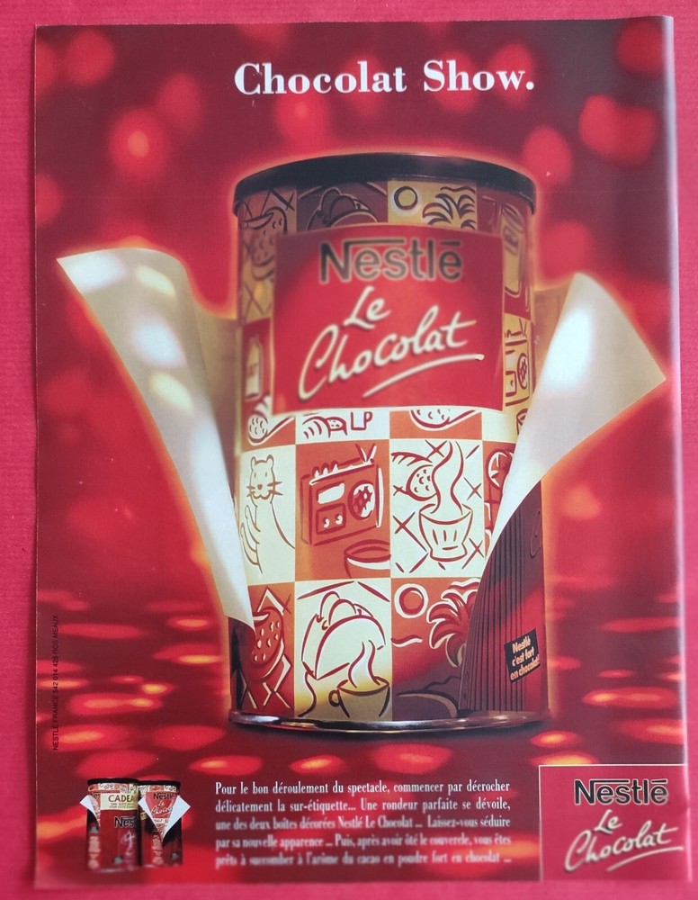 Press Ad: Chocolate NESTLE "Le Chocolat" Decorated Box 1998