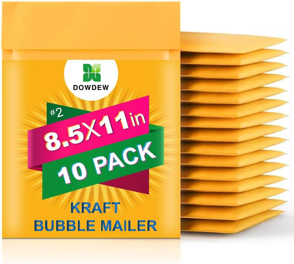 Kraft Bubble Mailers [10 Pack] Mailing Packing Envelopes #2 (8.5" X 11")