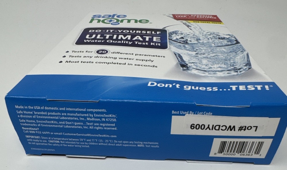 Safe Home Ultimate Water Quality Test Kit 20 Different Parameters 308 Total Test