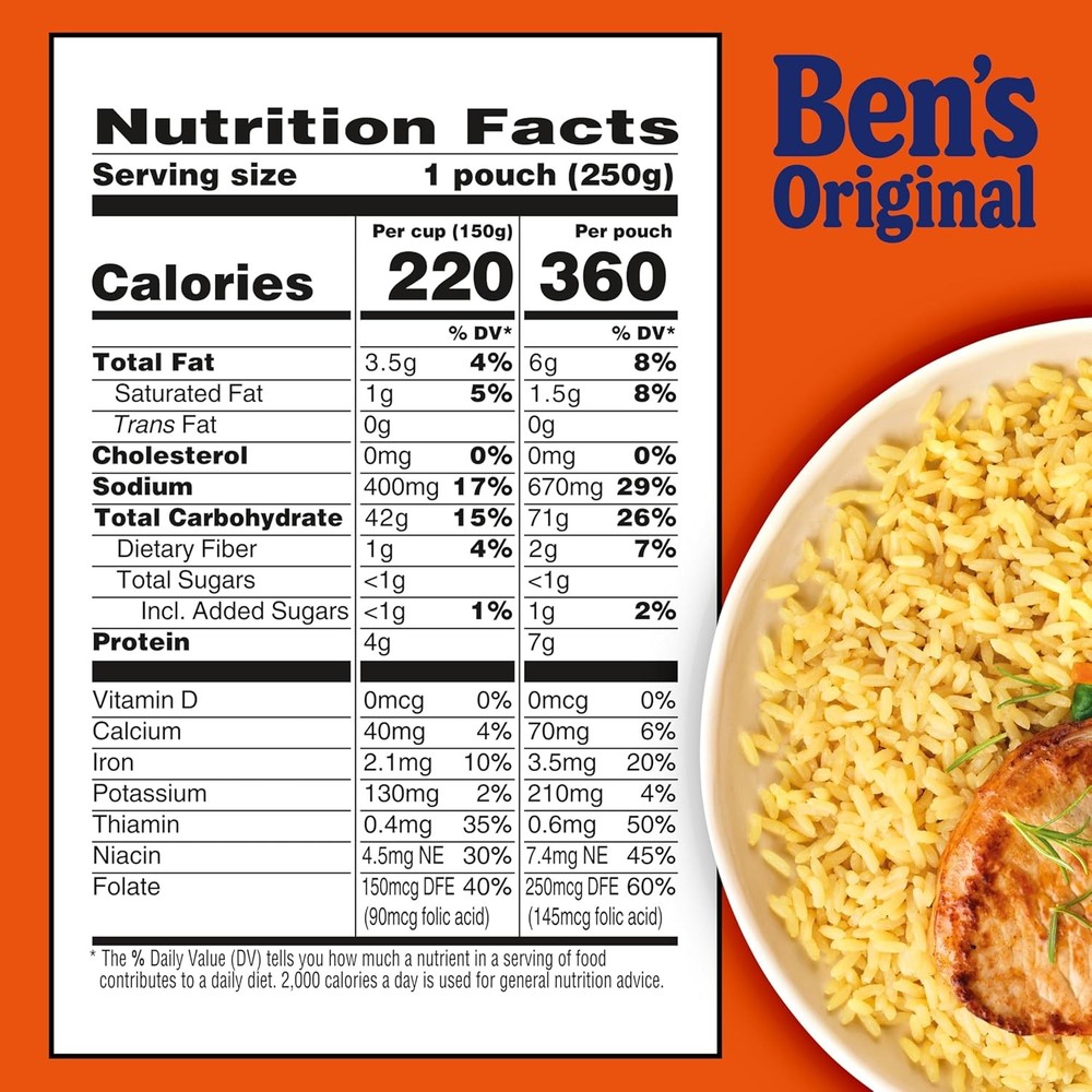 Ben's Original Ready Rice Butter Garlic 8.8oz 12 Pack Easy Side